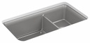 Cairn 33-1/2" 1-3/4 Bowl Neoroc Undermount Sink with Rack