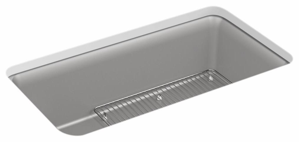 Cairn 33-1/2" 1 Bowl Undermount Neoroc Kitchen Sink with Rack