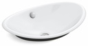 Iron Plains Oval Wading Pool Bathroom Vessel Sink with Iron Black Painted Underside