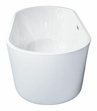 Glance Focus Freestanding Tub with White Drain and Slotted Overflow