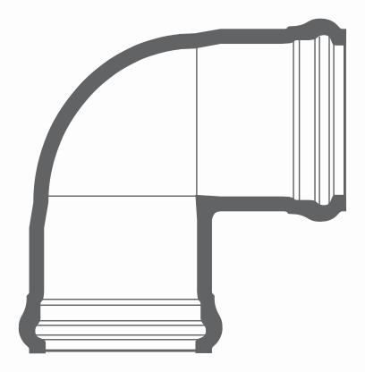 10"x90D PVC ELBOW CIOD DR18 BxB BLUE BRUTE