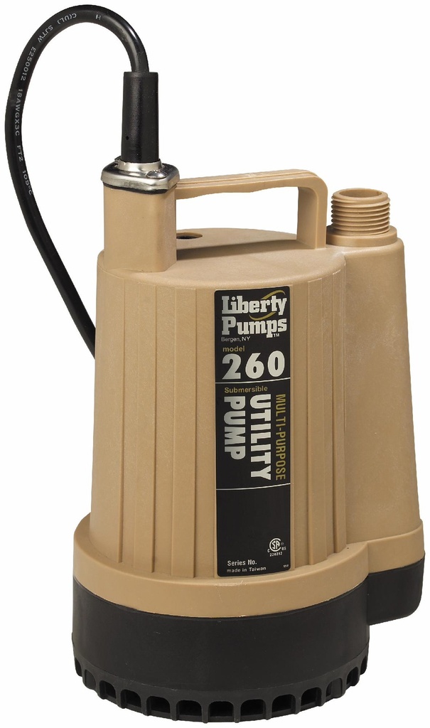 1/6 HP Utility Pump Manual with 25' Cord and Garden Hose Connectors