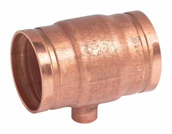 2" x 1" Grooved Wrot Copper Reducing Tee No. 626