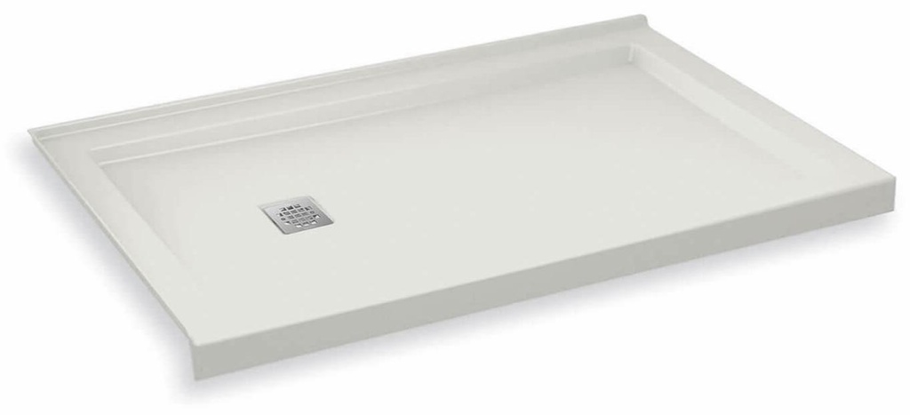 B3Square 6036 Center Drain Left Corner Shower Base