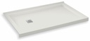 B3Square 6036 Center Drain Left Corner Shower Base