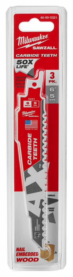 6IN CAX 3PK SAWZALL BLADE