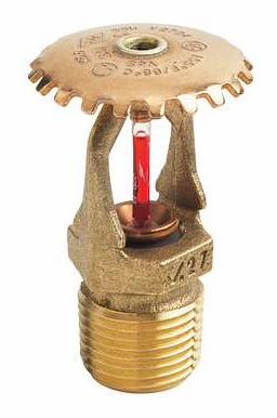 1/2" Quick Response 155F K5.6 Upright Sprinkler Head Brass FireLock V2704