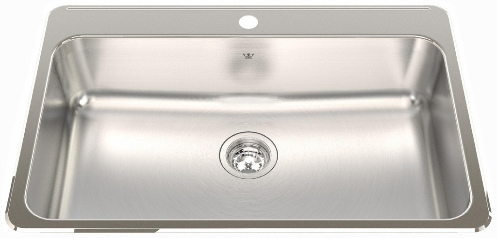 Steel Queen 31-1/4" 1-Hole 1 Bowl Drop-In Kitchen Sink