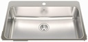 Steel Queen 31-1/4" 1-Hole 1 Bowl Drop-In Kitchen Sink