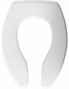 Elongated Open Front Commercial Plastic Toilet Seat with STA-TITE Hinges Less Cover
