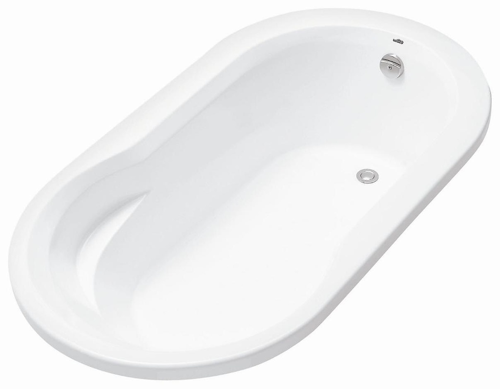 Calico 66" x 36" End Drain Oval Drop-In Tub with Armrests