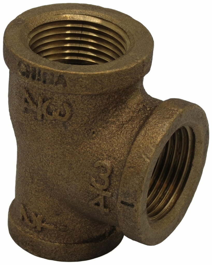 3/4 X 1/2 X 3/4 FIP TEE THREADED BRONZE - LEAD FREE