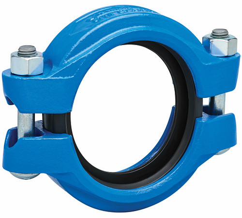 4" QuickVic Installation Ready Flexible Coupling Potable Water SS Blue Style 877N