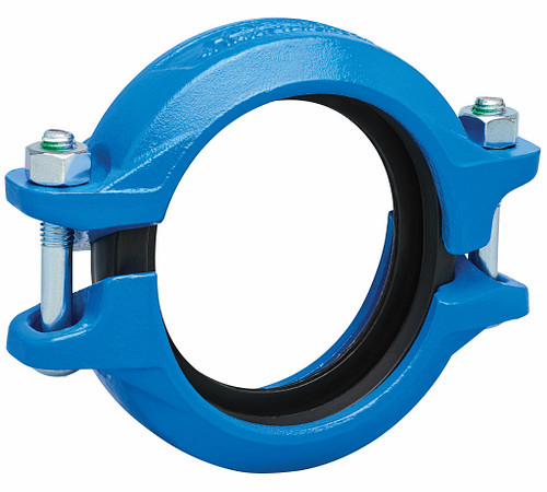 4" QuickVic Installation Ready Rigid Coupling Potable Water SS Blue Style 807N