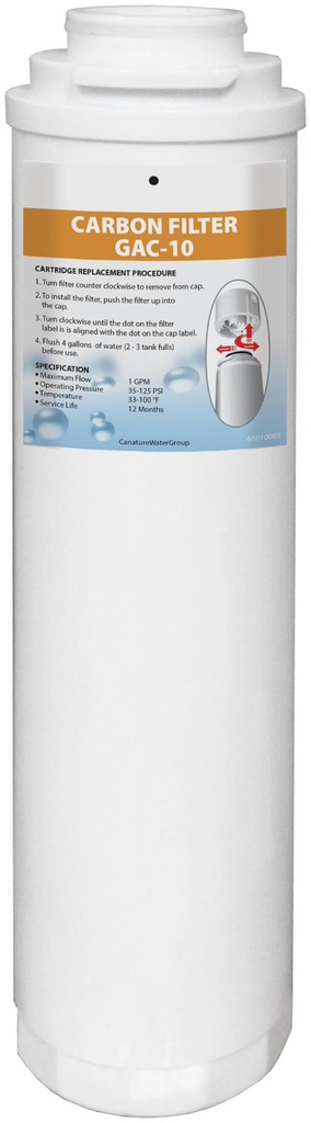 GAC-10 575 Pro Series Granular Activated Carbon (GAC) Cartridge Filter Yellow