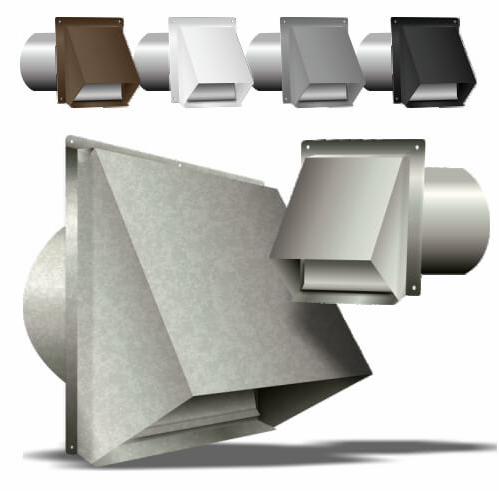 3" Wall Cap with Damper Galvanized 30ga