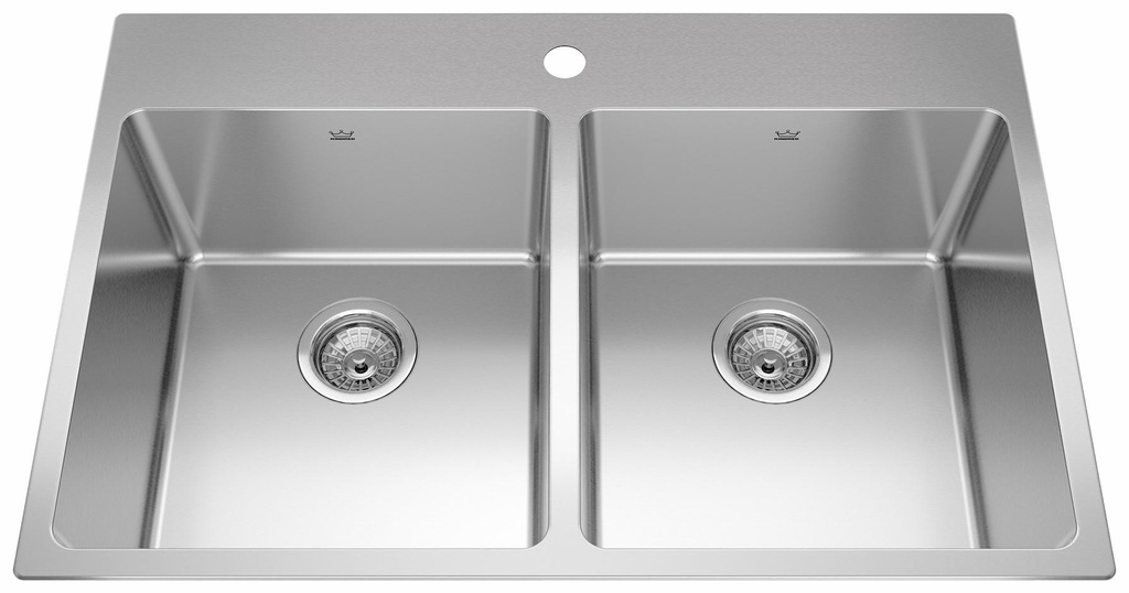 Brookmore 32-7/8" 1-Hole 2 Bowl Drop-In Kitchen Sink