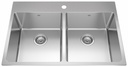 Brookmore 32-7/8" 1-Hole 2 Bowl Drop-In Kitchen Sink