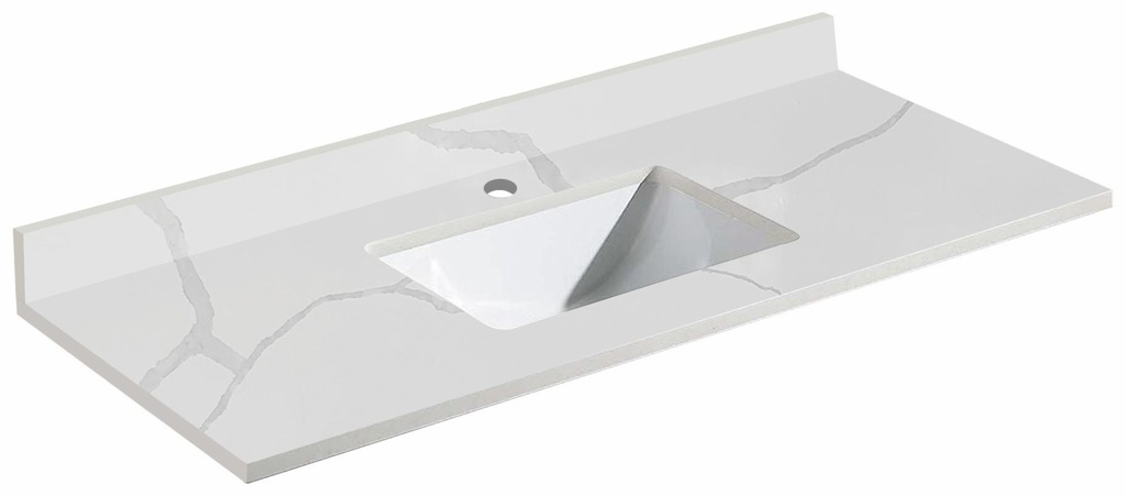 Calcutta Quartz Counter Top with Undermount Sink