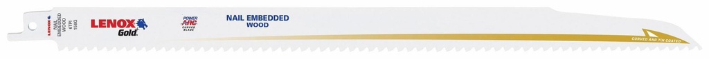 12"x3/4" 6TPI Gold Power Arc Nail Embedded Wood Recip (Each)