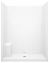 SS3260 Center Drain Alcove 1-Piece Shower with RH Seat