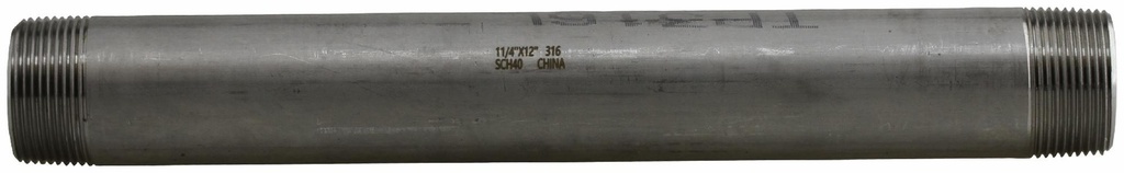 1-1/4X12 STAINLESS THRD 150# NIP