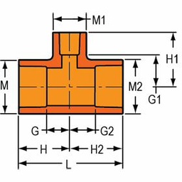 [3270264] 2X1-1/4 CPVC FlameGuard Reducing Tee SOC