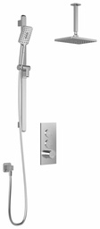 [3747883] SquareOne TB2 Thermostatic Push-Button Shower System with Vertical Ceiling Arm (Less Valve)