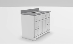 [2570402] 42" Standard Vanity Modern Shaker with No Hardware/Drilling and 1-Hole Quartz Top