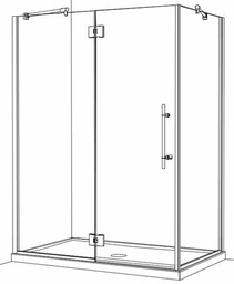 [3999330] Pivoting 10mm Shower Door with Inline and Return Panel