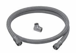 [1699600] 48" Flexible Dishwasher Connector 3/8" Comp 3/8" Comp with 3/8" MIP Elbow