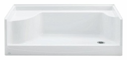 [3990295] Bowen 60" x 31-3/8" LH Drain Shower Base with RH Seat & 21" Knee Wall