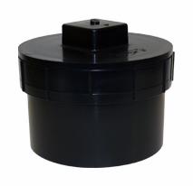 [7626036] 103706A ABS DWV 6" FEM C/O ADPT W/ PLUG FPTXSPG BLK