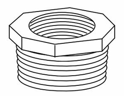 [7105062] 4 X 3 BRASS HEXO BUSH. LEAD FREE