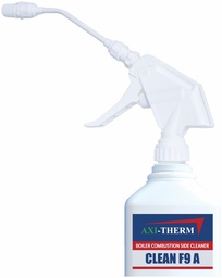 [1010235] Clean F9A 1L (33.8 oz) bottle c/w extended spray nozzle. For use on Condensing Heat Exchangers