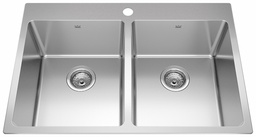 [4400300] Brookmore 30-7/8" 1-Hole 2 Bowl Drop-In Kitchen Sink