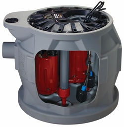 [1583800] 1 HP 1-Phase 115V ProVore Duplex Sewage Ejector Package with 10' Cord