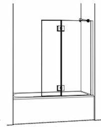 [3993030] HL6 SERIES TUB SHIELD, RIGHT HINGE, SILVER/CLEAR