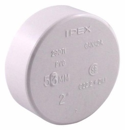 [7680074] 2" PVC DB2/TEL WHITE CAP